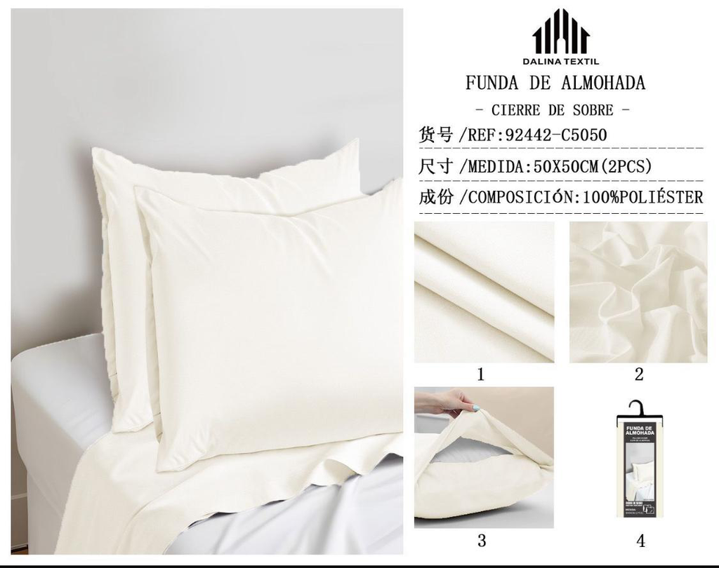 FUNDA DE COJIN 50X50CM 2P