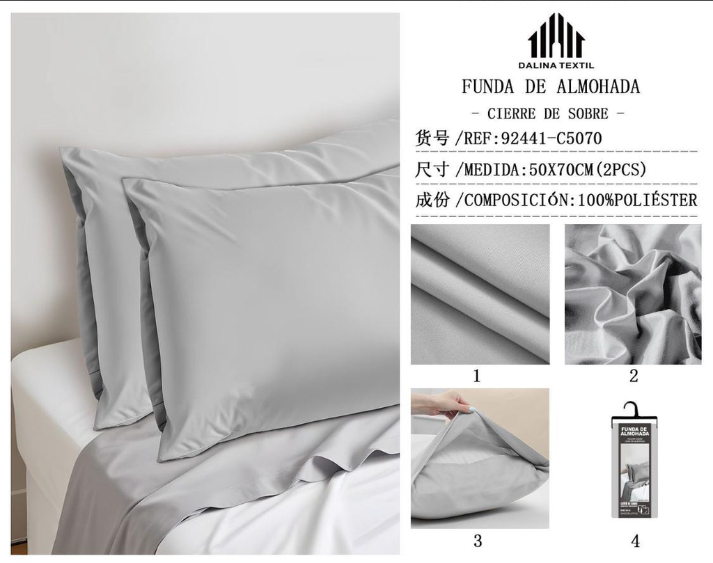 FUNDA DE COJIN 50X70CM 2P