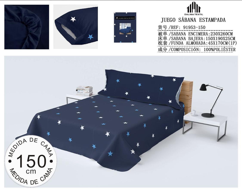 JUEGO DE SABANA 150CM