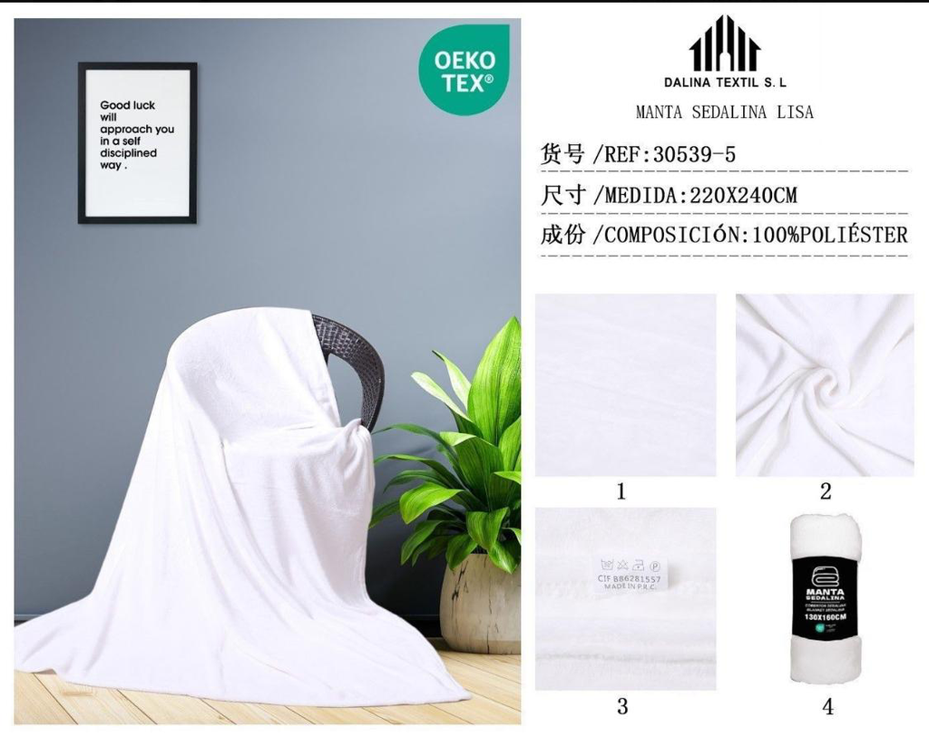 MANTA 220X240CM BLANCO