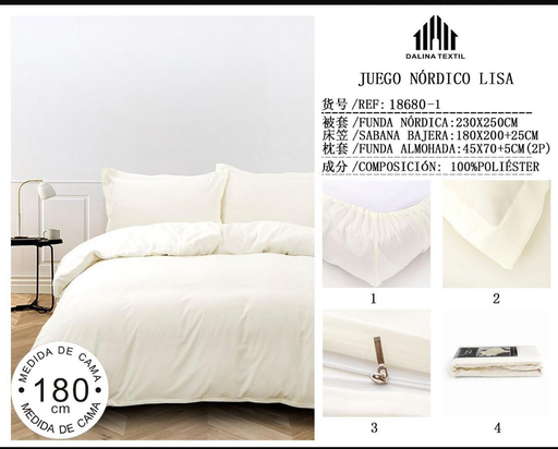 JUEGO DE FUNDA NORDICA 180CM