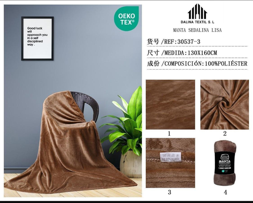 MANTA 130X160CM MARRON